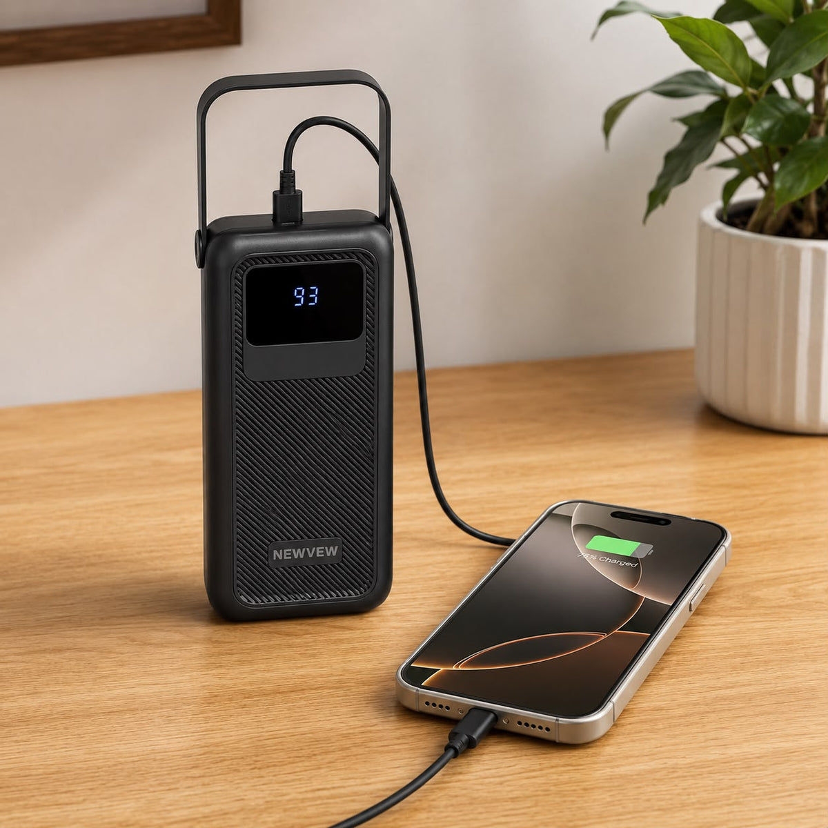 Power Bank 50 000 mAh Multifonction avec LED Intégrée – Grande Autonomie & Recharge Multi-Appareils