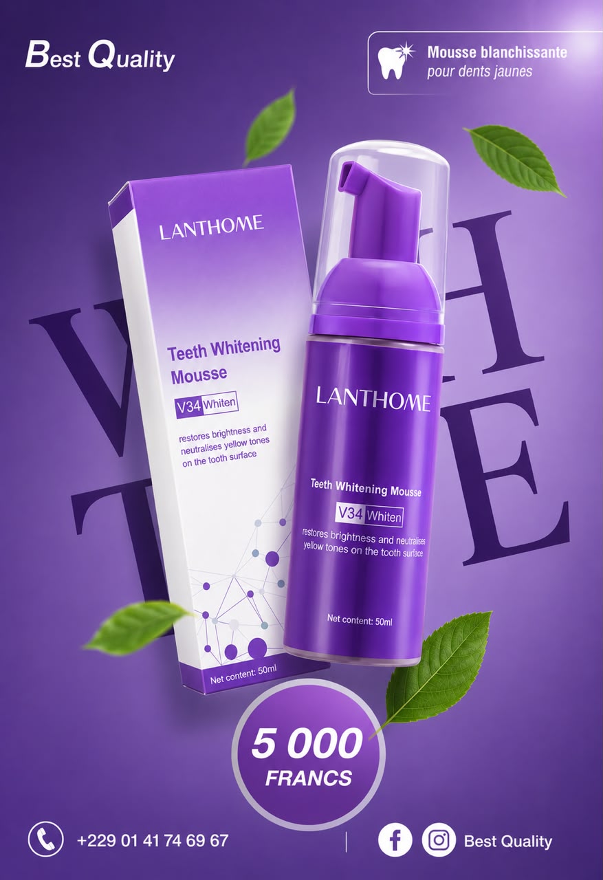 Mousse blanchissante dentaire LANTHOME V34 White — Le secret d’un sourire plus éclatant